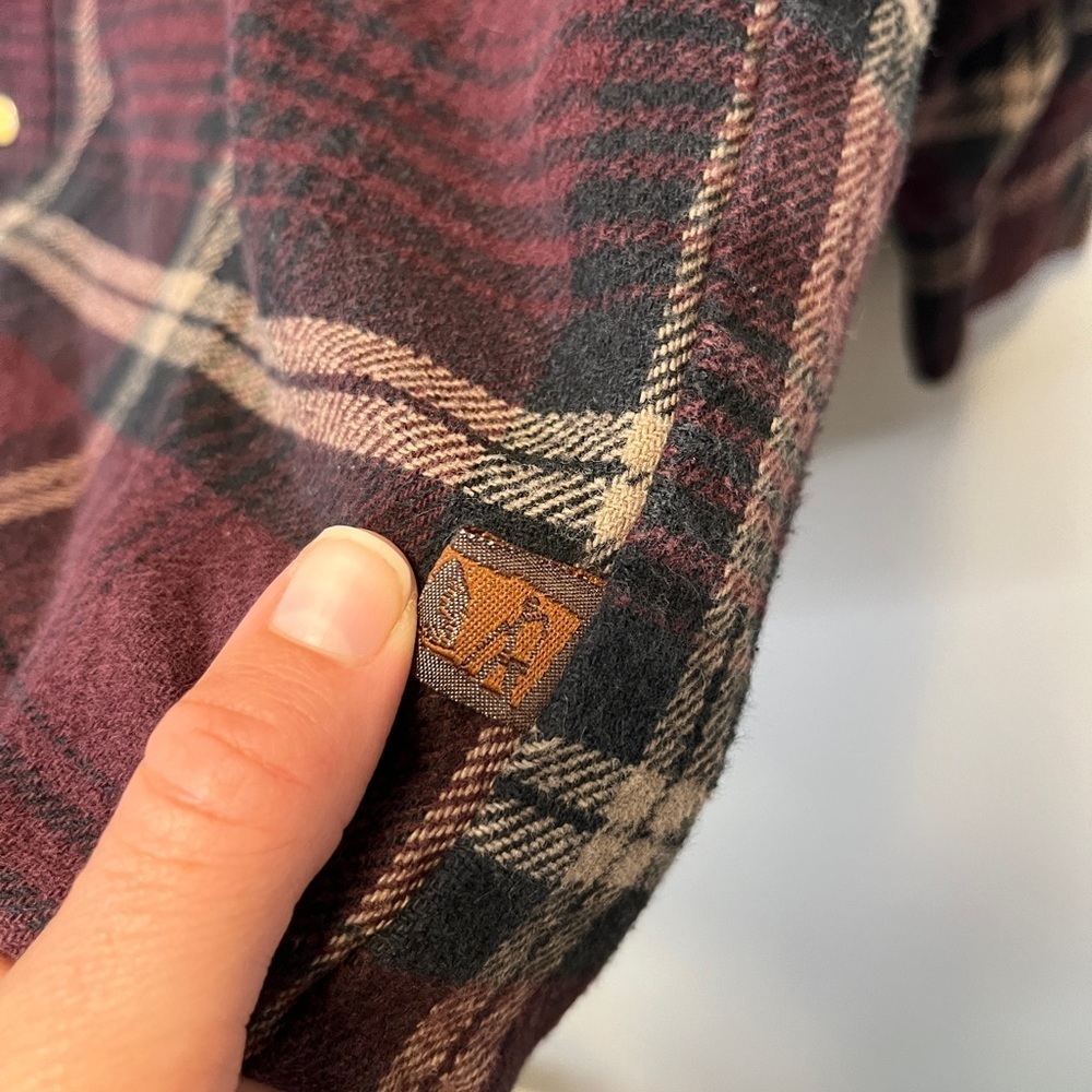 Moose Creek Plaid Flannel Pearl Snap Shirt, sz M - Picture 4 of 9